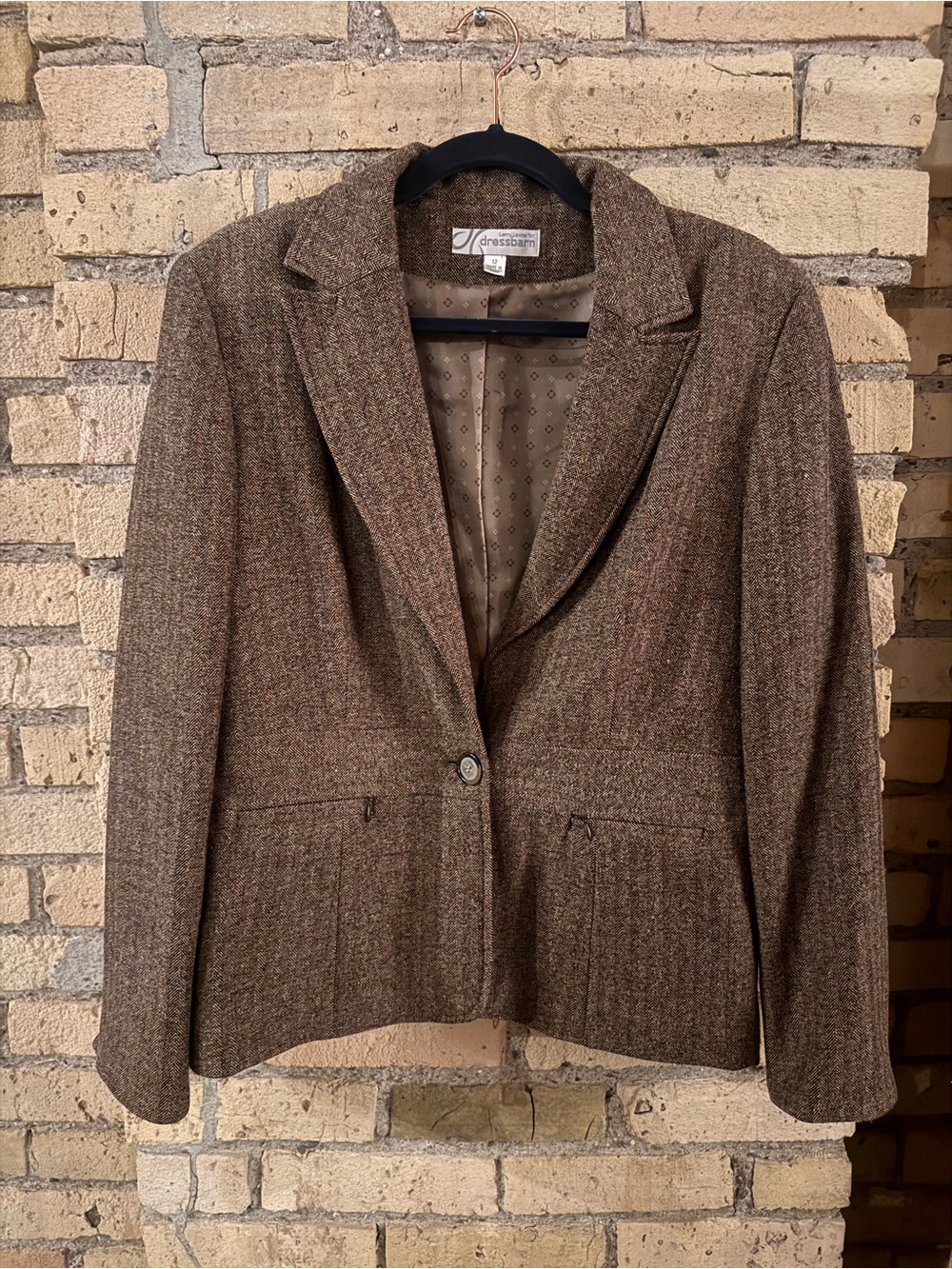 Dress Barn Brown Tweed Women's Blazer Jacket